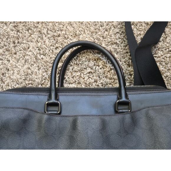 Coach Beckett Structured Brief Case In Signature Canvas Leather Black & Burgundy - Picture 8 of 16